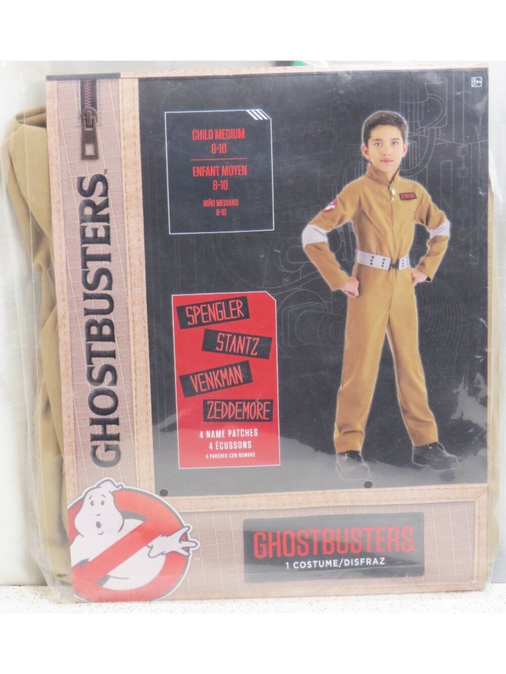 Ghostbusters Jumpsuit Costume Kids Child Medium 8-10 Flight Suit Patches New